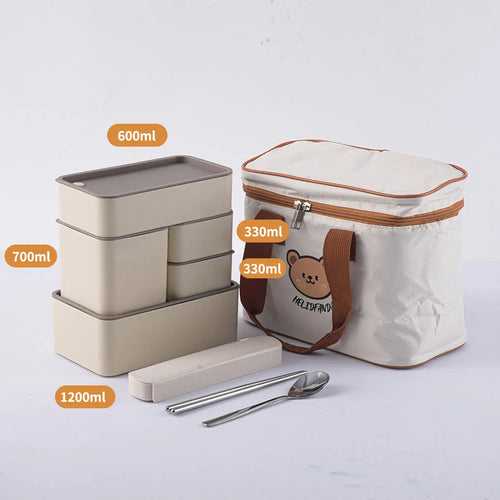 WORTHBUY Plastic Lunch Box Picnic Portable Sealed Bento Boxes With