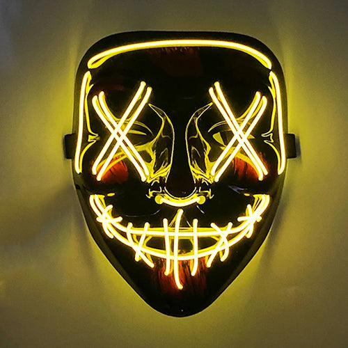 Wireless Scary Glowing Mask LED Luminous Purge Mask Halloween Horror