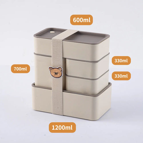WORTHBUY Plastic Lunch Box Picnic Portable Sealed Bento Boxes With