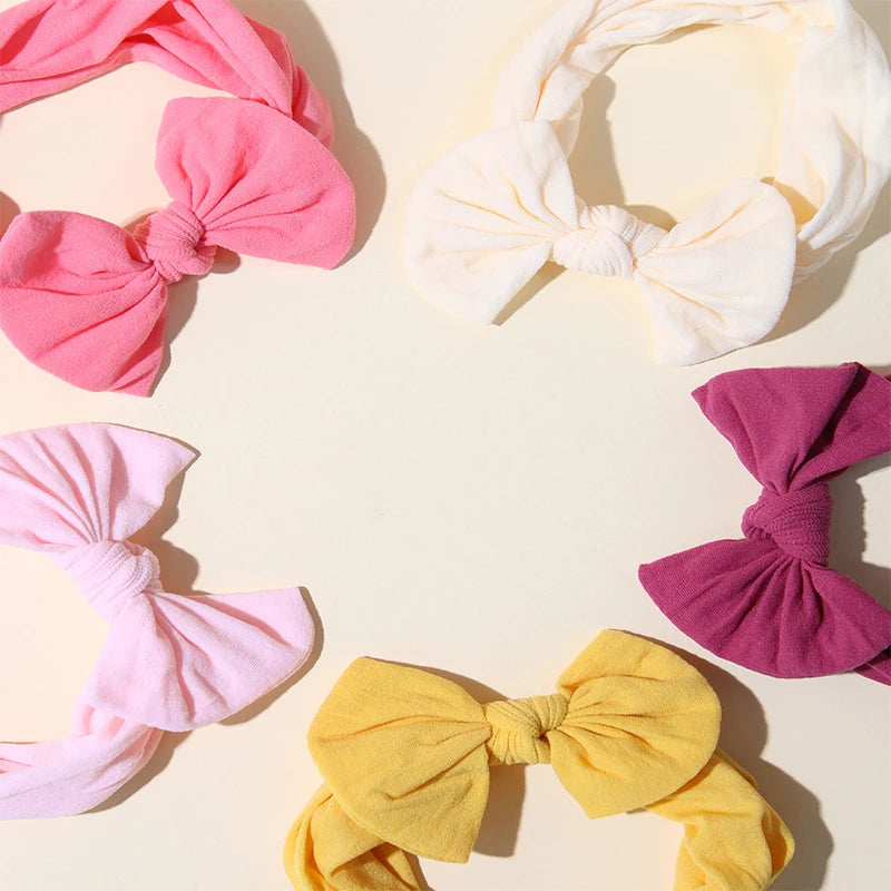 5Pcs Cute Bows Baby Headband Soft Elastic Baby Girl Hair Bands For