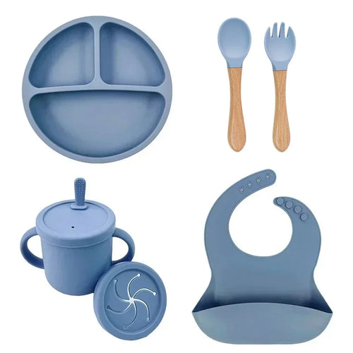 Food Grade Silicone Child Dish Set Baby Feeding Bowl Suction Plate