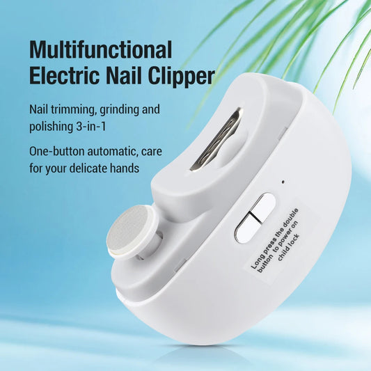 Electric Nail Clippers With Light Automatic Anicure Trimmer Adult Baby