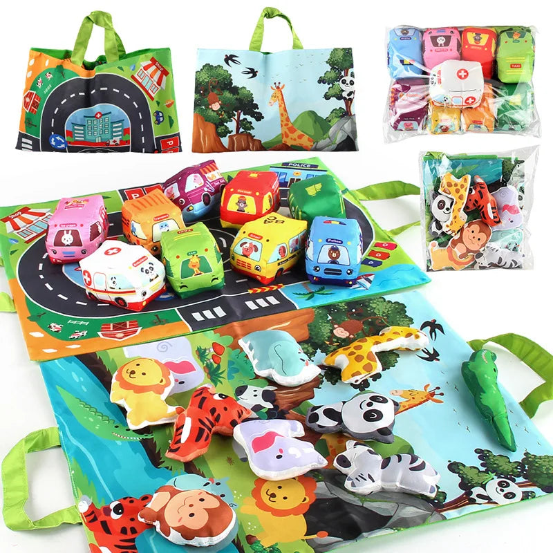 Soft Fabric Car Toy for Babies - Tear-Resistant Cloth Book with