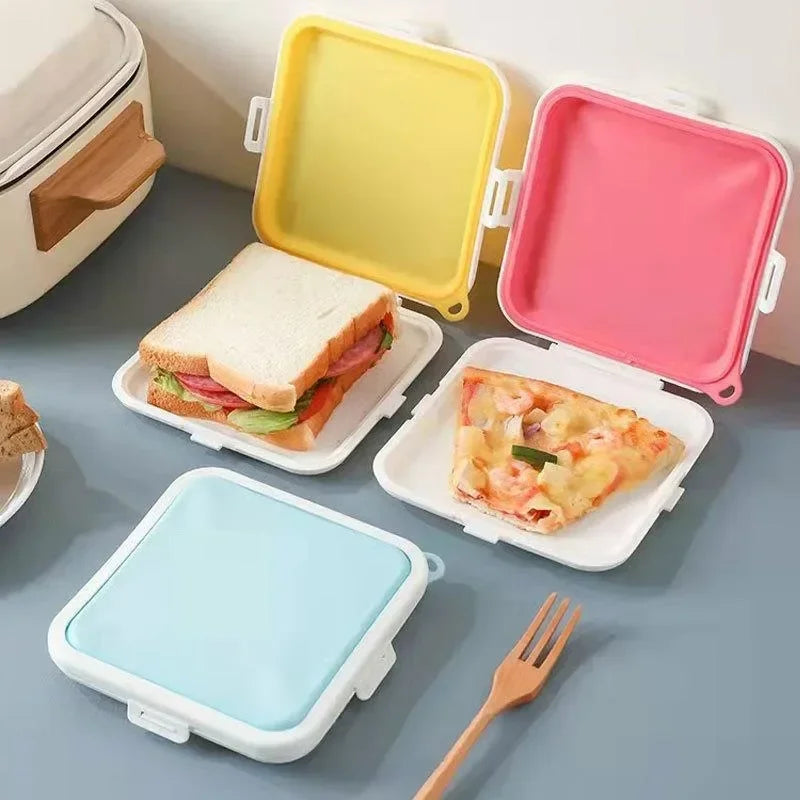 Sandwich Toast Bento Box Portable Reusable Silicone Sandwich Bread