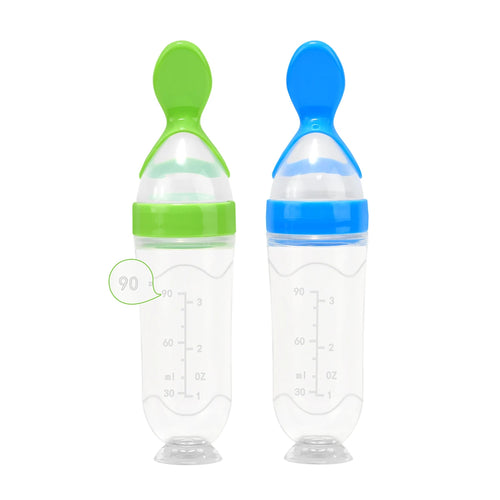 2pcs Squeezing Feeding Bottle Cup Silicone Newborn Baby Pacifier