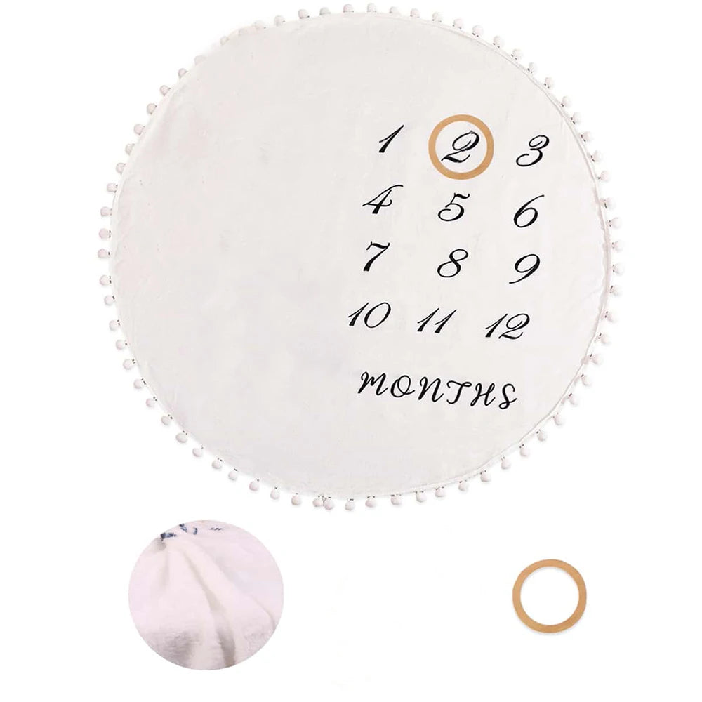 Ylsteed Flannel Month Milestone Blanket Baby First Year Calendar