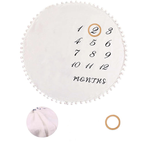 Ylsteed Flannel Month Milestone Blanket Baby First Year Calendar