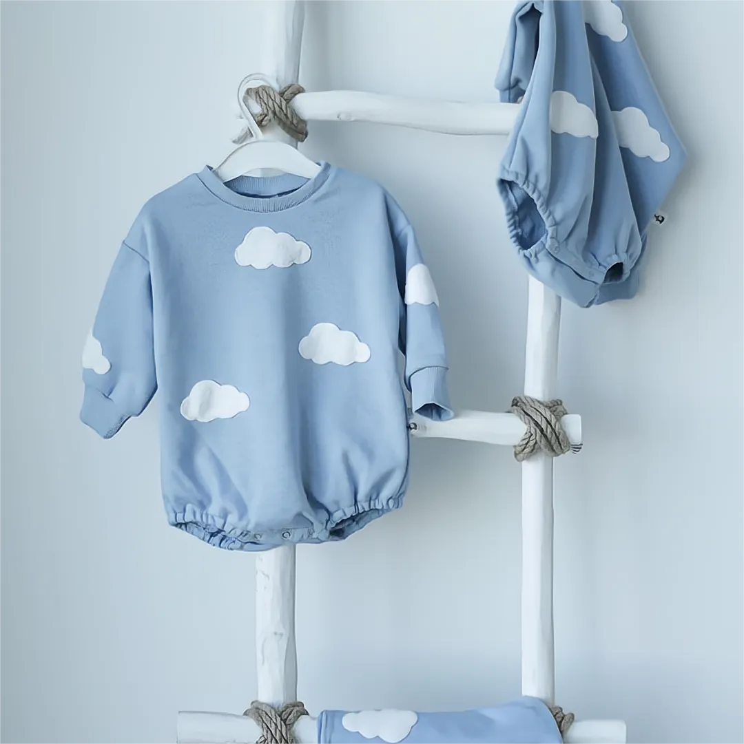 INS 2023 Spring Baby Clothes Cloud Sweatshirt Romper Baby Girl Boys