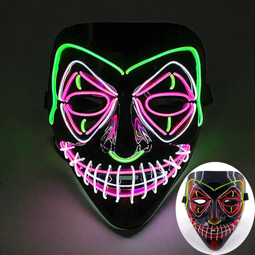 Wireless Scary Glowing Mask LED Luminous Purge Mask Halloween Horror