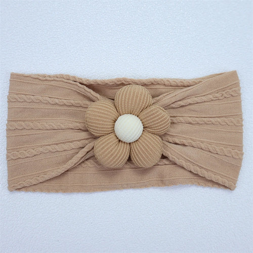 New Flower Nylon Girl Hairband Elastic Soft Baby Headband for Children