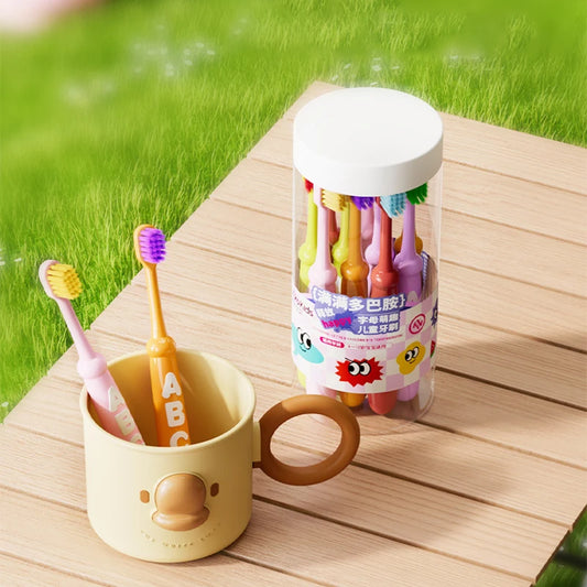 10PCS Cartoon Letter Children's Toothbrush With Fine Soft Bristles