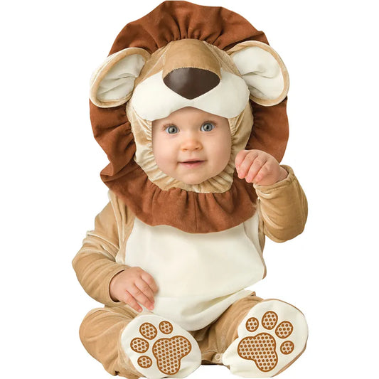 Cartoon Little King of Beasts Lion Costume Romper Jumpsuit for Baby