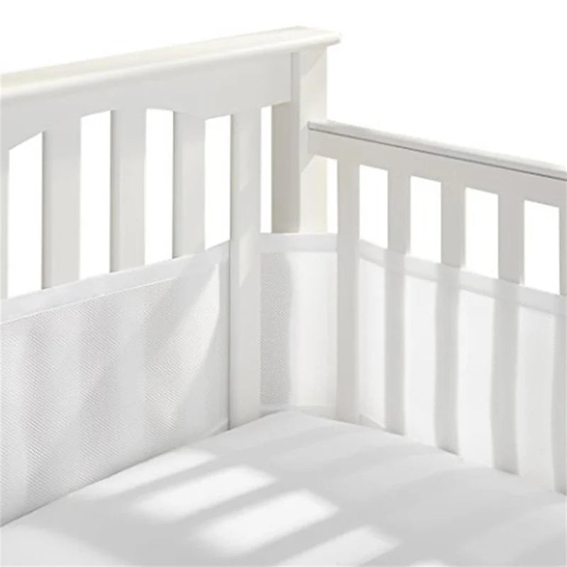 Mesh Crib Soild Color Breathable Bed Crib Bumper Liner For Standard