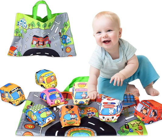 Soft Fabric Car Toy for Babies - Tear-Resistant Cloth Book with
