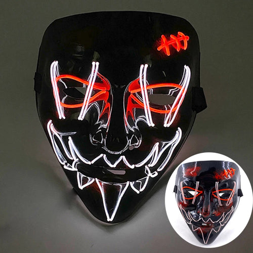 Wireless Scary Glowing Mask LED Luminous Purge Mask Halloween Horror