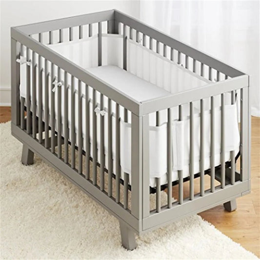 Mesh Crib Soild Color Breathable Bed Crib Bumper Liner For Standard