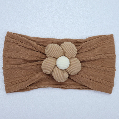 New Flower Nylon Girl Hairband Elastic Soft Baby Headband for Children