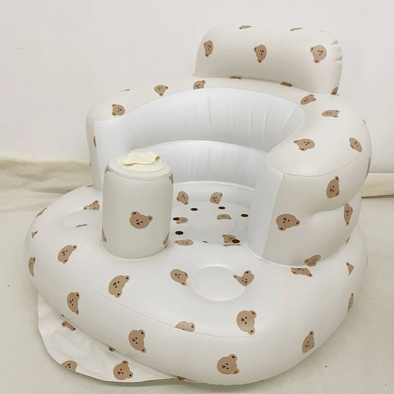Baby Inflatable Sofa Children Puff Portable Bath Chairs PVC
