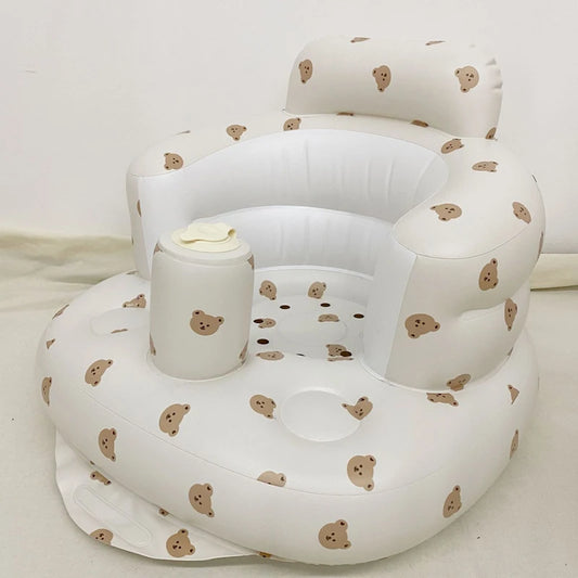 Baby Inflatable Sofa Children Puff Portable Bath Chairs PVC