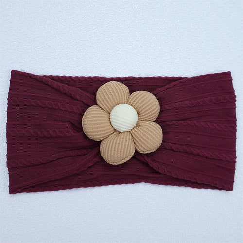 New Flower Nylon Girl Hairband Elastic Soft Baby Headband for Children