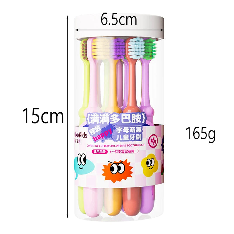 10PCS Cartoon Letter Children's Toothbrush With Fine Soft Bristles
