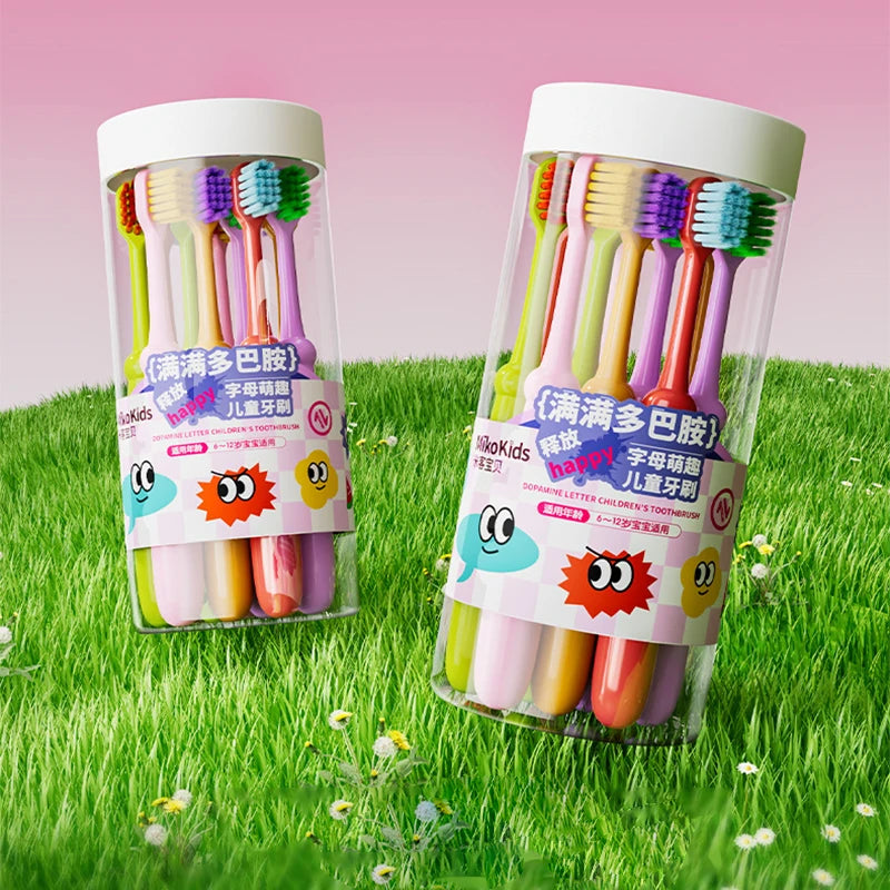 10PCS Cartoon Letter Children's Toothbrush With Fine Soft Bristles