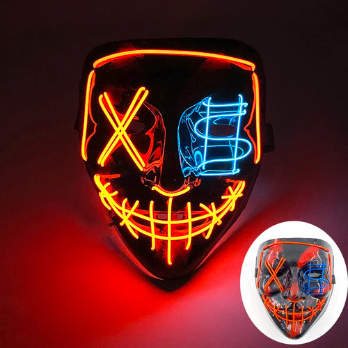 Wireless Scary Glowing Mask LED Luminous Purge Mask Halloween Horror