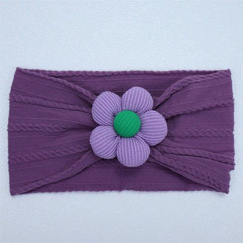 New Flower Nylon Girl Hairband Elastic Soft Baby Headband for Children