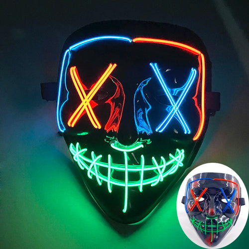 Wireless Scary Glowing Mask LED Luminous Purge Mask Halloween Horror