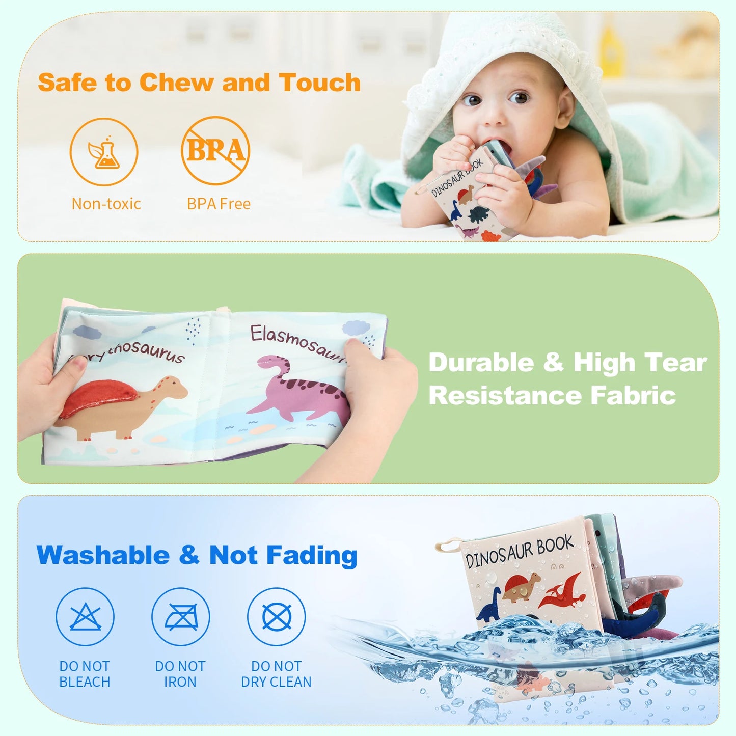 17x16CM Tail Cloth Book Baby Soft Cloth Book Parent-child Interactive