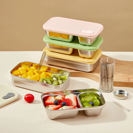 WORTHBUY Portable 304 Stainless Steel Lunch Box For Kids Students