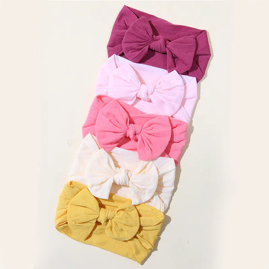 5Pcs Cute Bows Baby Headband Soft Elastic Baby Girl Hair Bands For