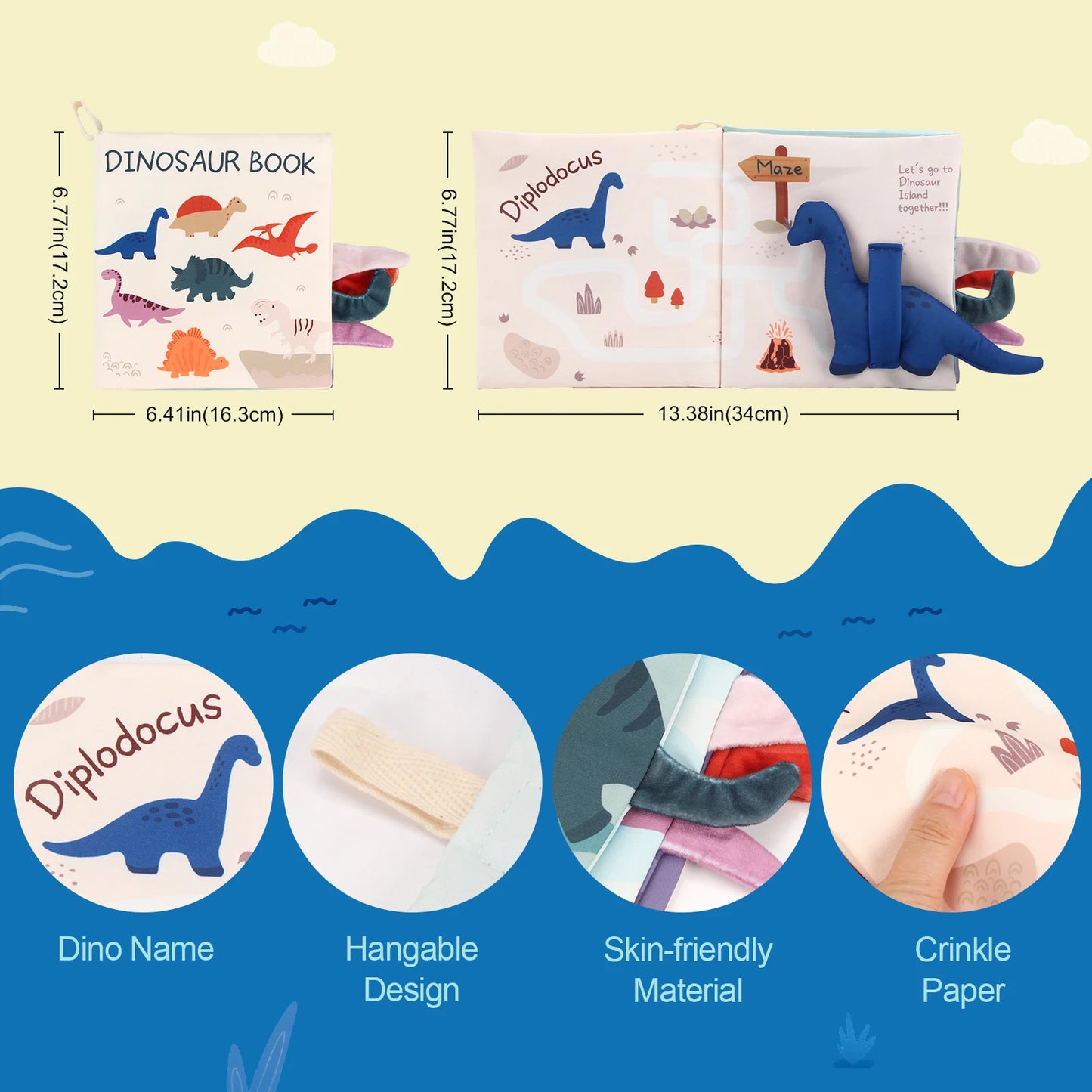 17x16CM Tail Cloth Book Baby Soft Cloth Book Parent-child Interactive