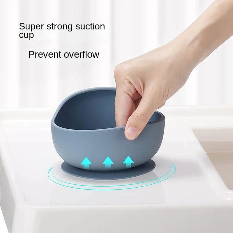 Food Grade Silicone Child Dish Set Baby Feeding Bowl Suction Plate
