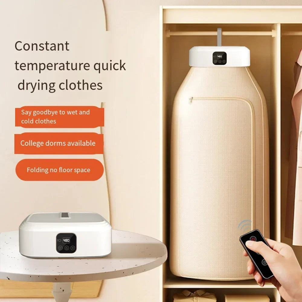 600W Portable Clothes Dryer, Easy to Use Mini Dryer with Dryer Bag for