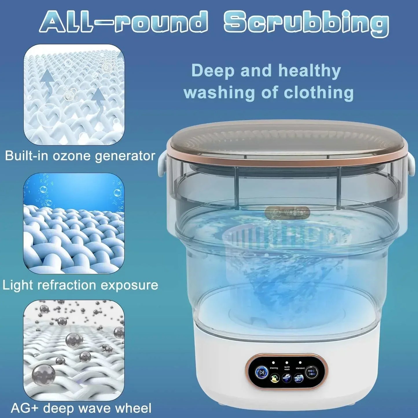 15L Foldable Washing Machine with Spin Dryer  Apartments Travel