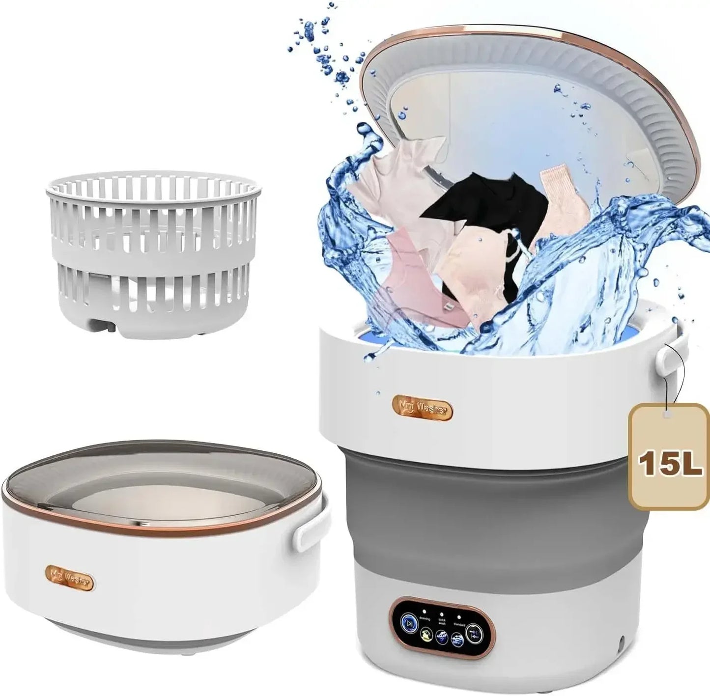 15L Foldable Washing Machine with Spin Dryer  Apartments Travel