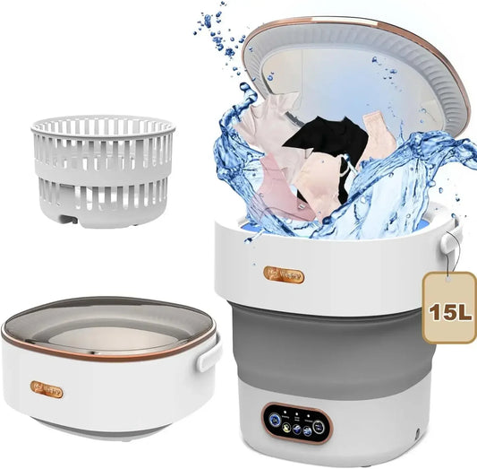 15L Foldable Washing Machine with Spin Dryer  Apartments Travel