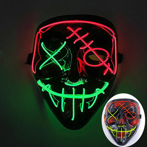 Wireless Scary Glowing Mask LED Luminous Purge Mask Halloween Horror
