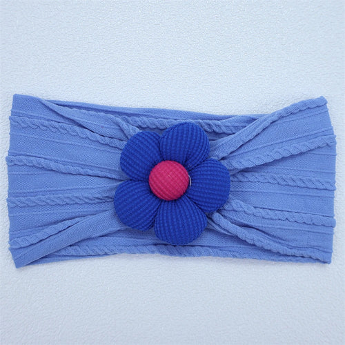 New Flower Nylon Girl Hairband Elastic Soft Baby Headband for Children