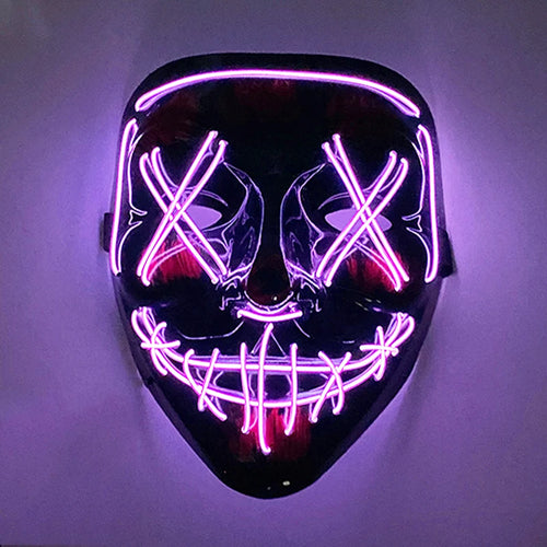 Wireless Scary Glowing Mask LED Luminous Purge Mask Halloween Horror