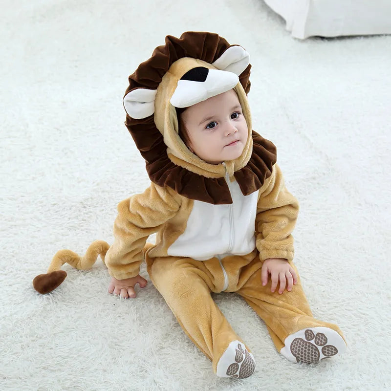 Cartoon Little King of Beasts Lion Costume Romper Jumpsuit for Baby