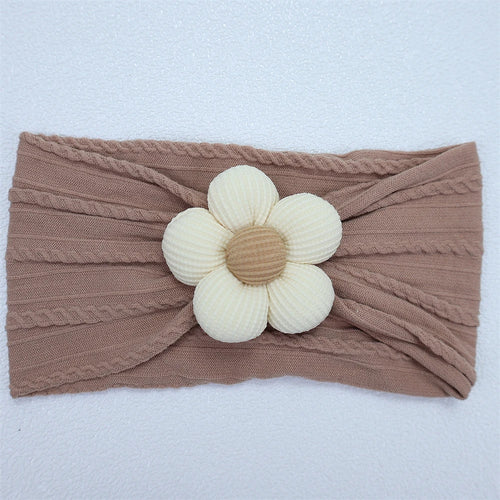 New Flower Nylon Girl Hairband Elastic Soft Baby Headband for Children