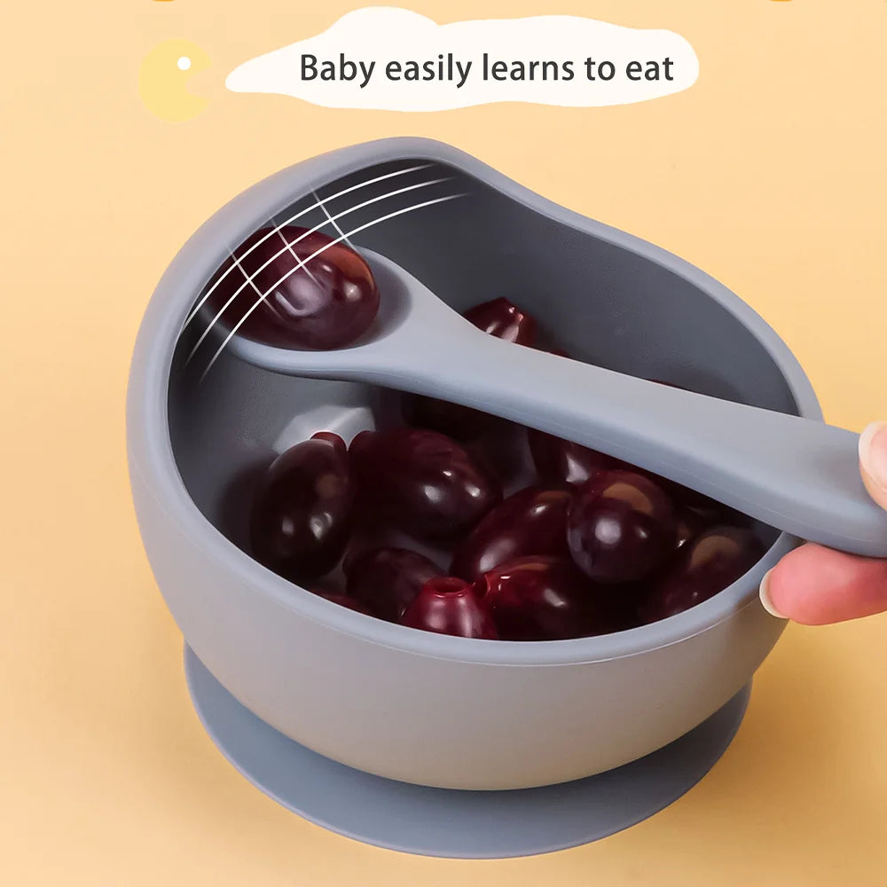 2PC Silicone Sucker Bowl Feeding Tableware for Infant and Young