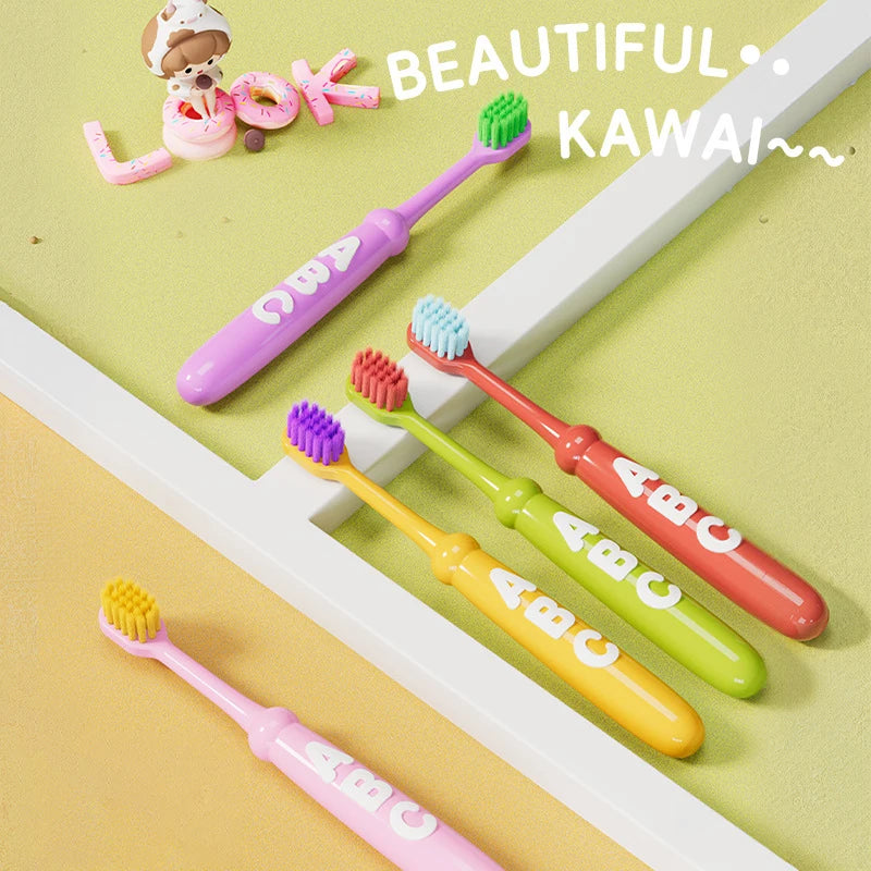10PCS Cartoon Letter Children's Toothbrush With Fine Soft Bristles