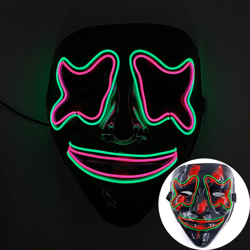 Wireless Scary Glowing Mask LED Luminous Purge Mask Halloween Horror