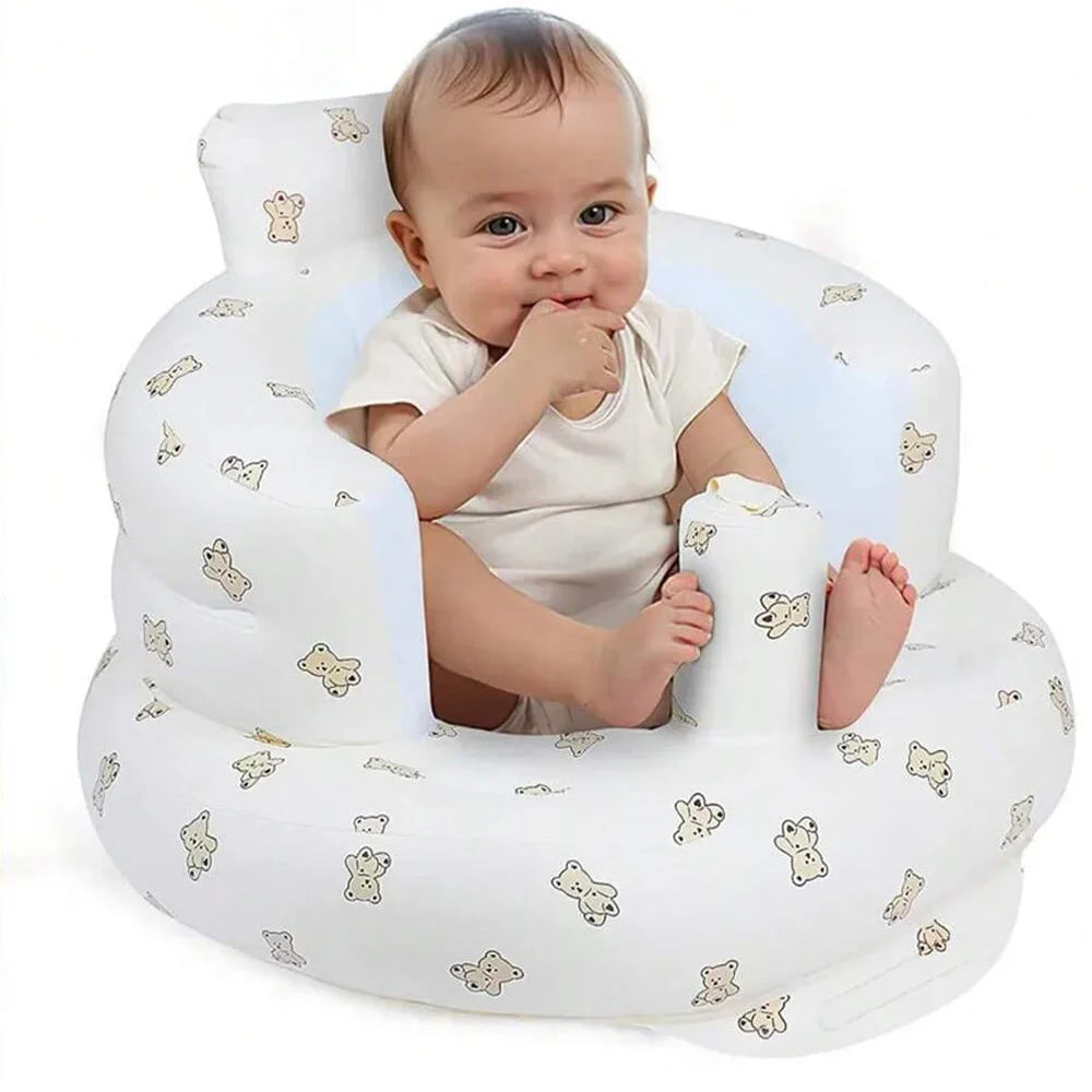 Infant Shining Baby Inflatable Sofa Children Puff Portable Bath Chairs