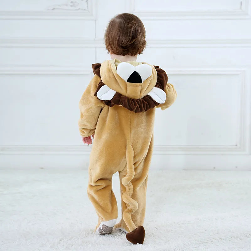 Cartoon Little King of Beasts Lion Costume Romper Jumpsuit for Baby