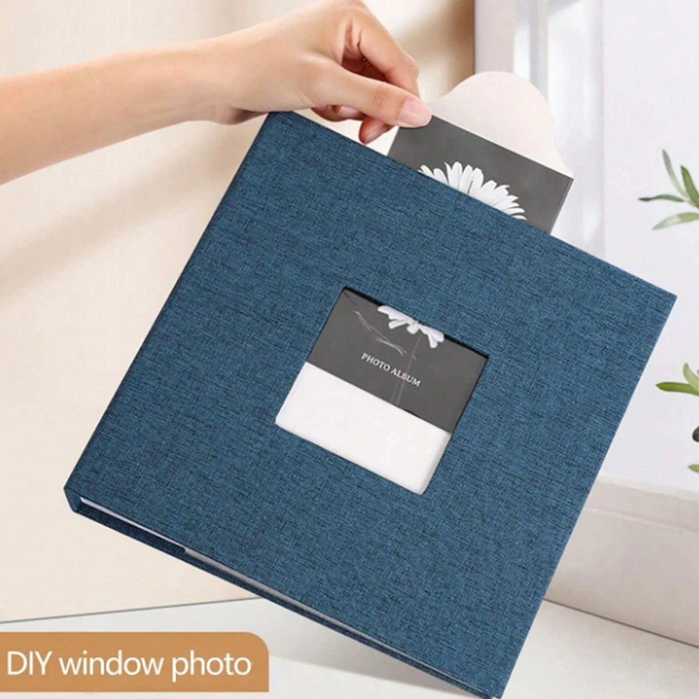 Linen Cover Photo Album 6Inch 200 Sheets Photo Album With Pockets for