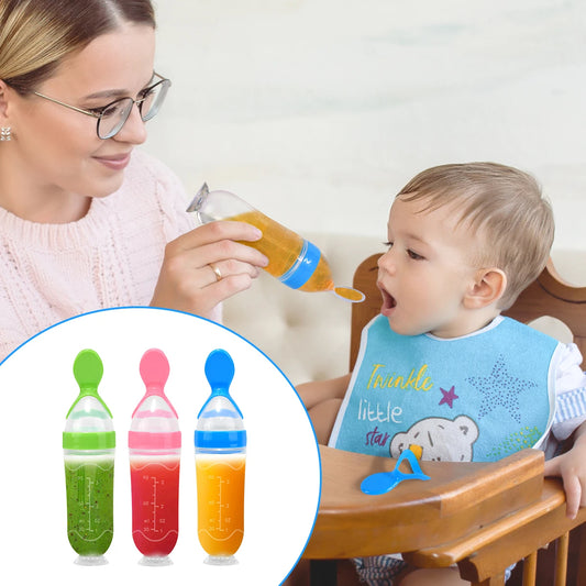 2pcs Squeezing Feeding Bottle Cup Silicone Newborn Baby Pacifier